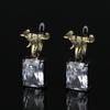 Creative Big Zircon Elephant Earrings Halloween Jewelry New Black and Gold Two-color Jewelry Women's Pendant Earrings