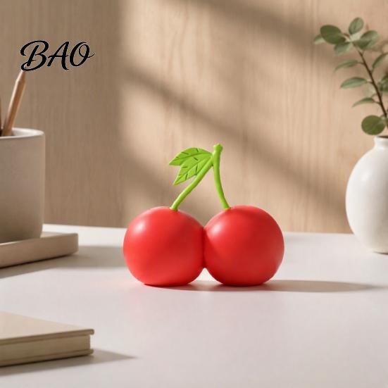 Stress Relieving Toys Double Cherry Relief Toy, Soft Fake Squeeze Flour Filling Toy Sensory Fidget for Hand Relaxation Decorative