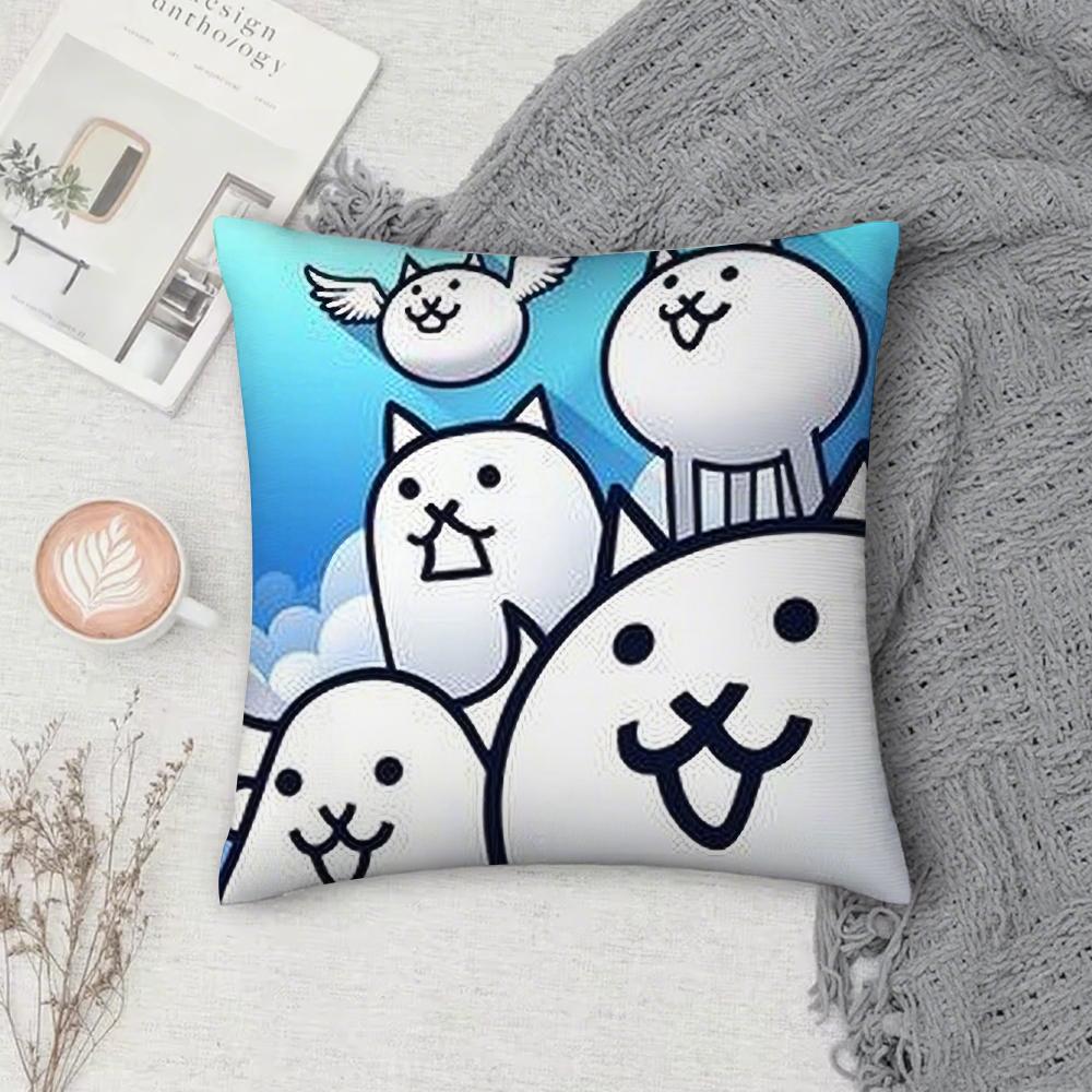 The BBattle Cats Pillow Case Square DoubleSided Printing Sofa Cushion Cover Pillowcase Bedroom Bedside