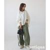 [antiqua] [Antica] punch design tops ladies long sleeve PN-00551 Onesize 03 white