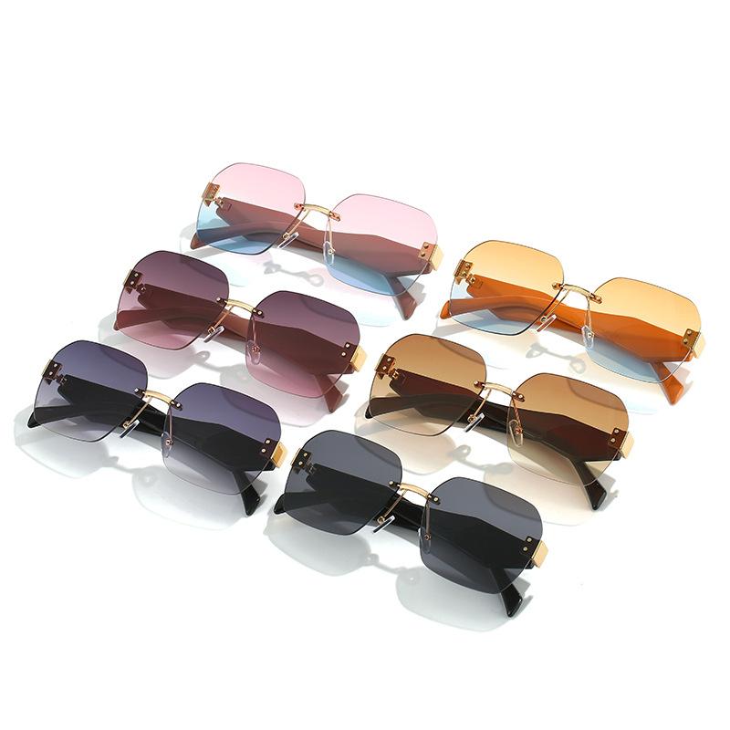 New rimless glasses, popular PC personality water chestnut legs in Europe and America, fashionable and simple square sunglasses