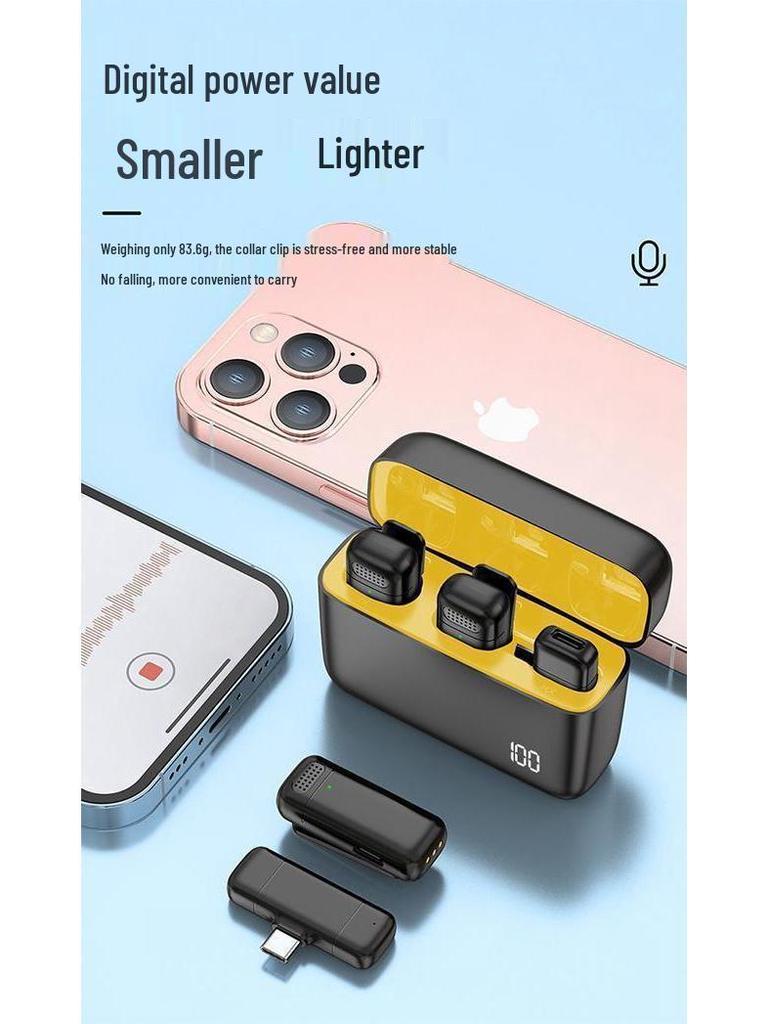 Беспроводной петличный микрофон K6 с интеллектуальным шумоподавлением и зарядным кейсом для мобильной записи в прямом эфире