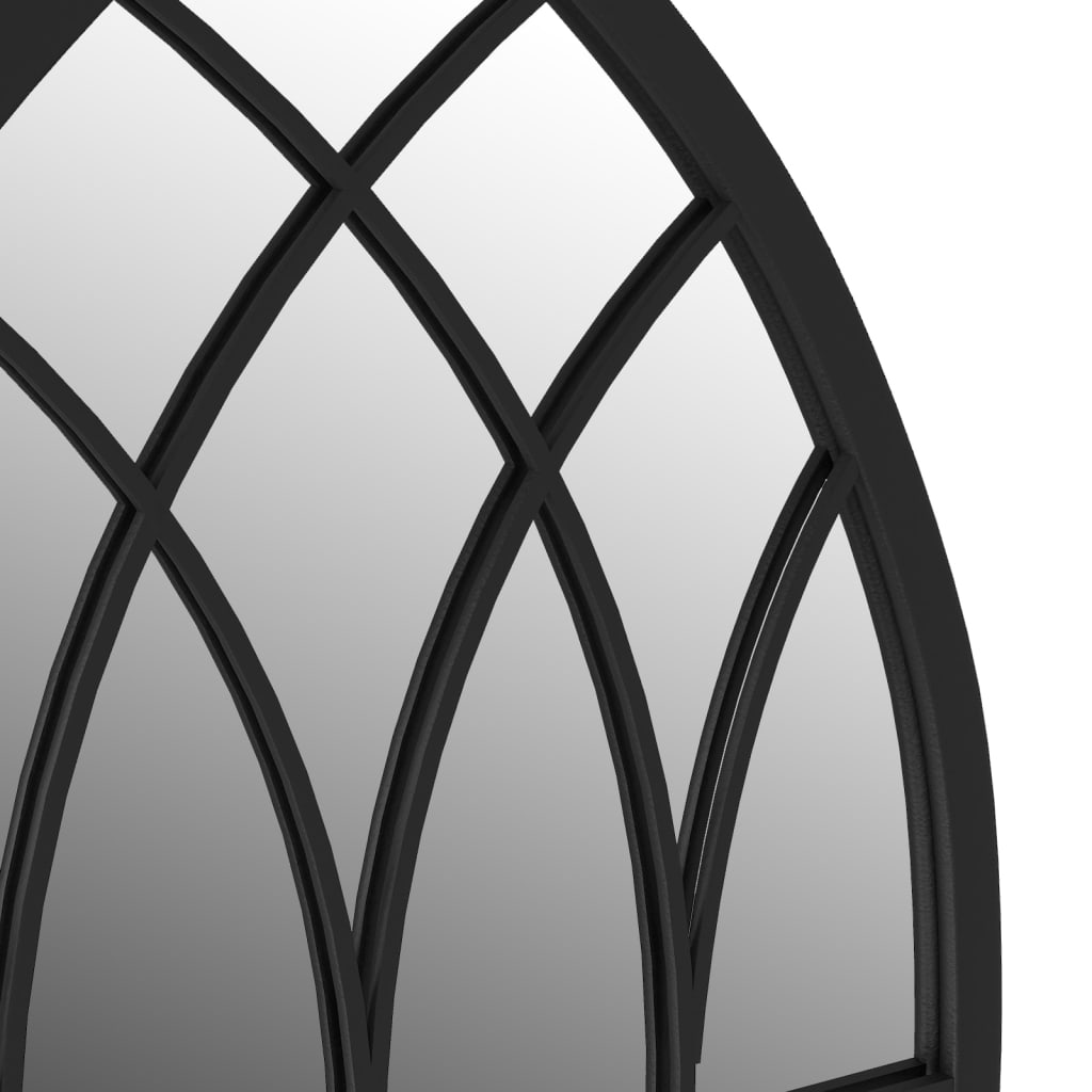Garden Mirror Black 100x45 cm Iron