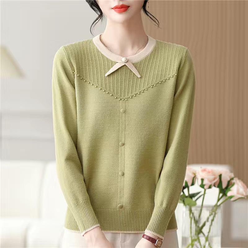 Утепленный вязаный свитер для женщин среднего возраста: Стильный пуловер Осень/Зима