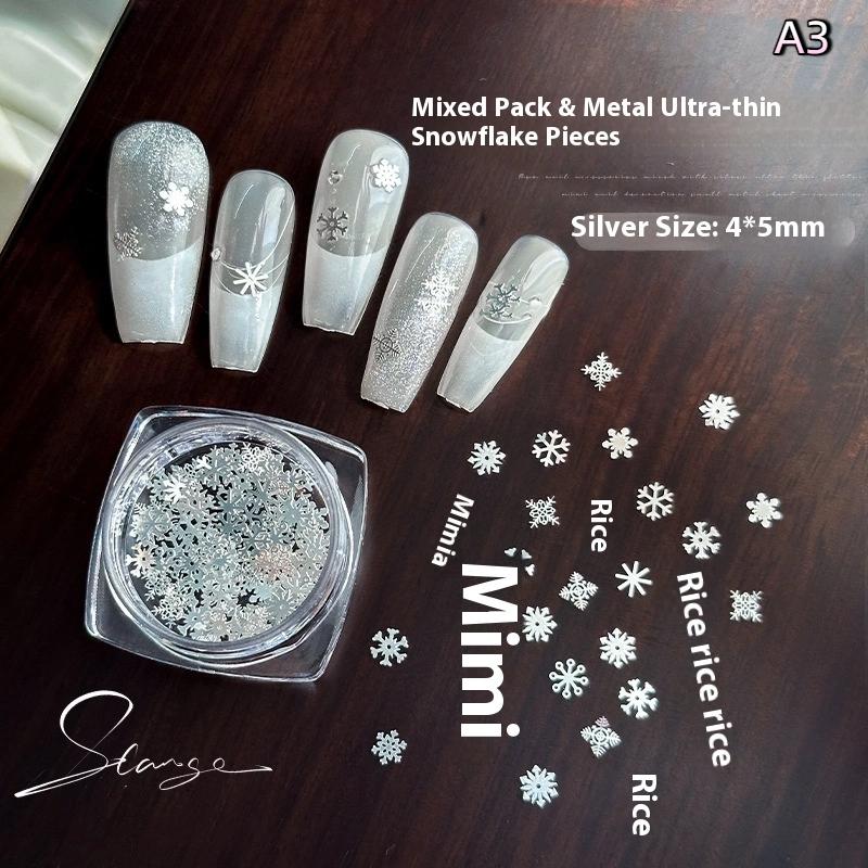 Снежинки Зимние Блестки для Ногтей Сверкающие Рождественские Хлопья Блестки Украшение для Ногтей Наклейка Типсы Шарм для Ногтей Маникюрный Салон