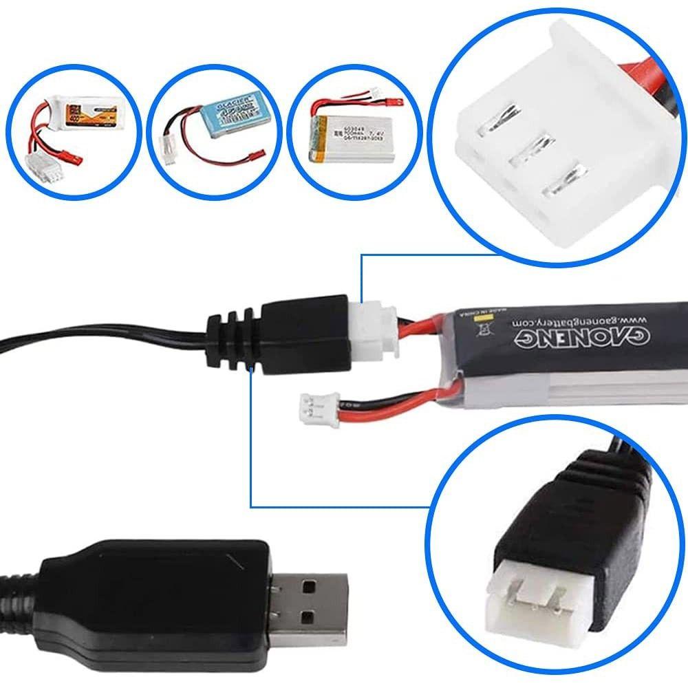 7.4V 1000mA XH-3P Charger Cables RC Toys Charger USB Charger Li-ion Battery