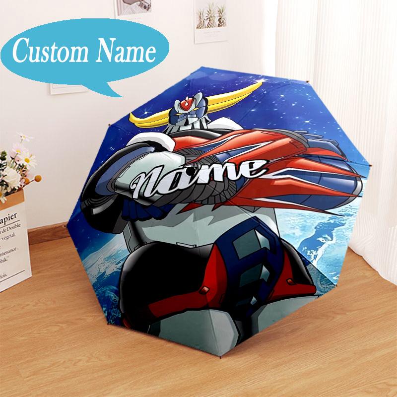Custom Name Robot Dreams Space Umbrella Folding Umbrella, Automatic Umbrella - 8-Frame for Travel, Casual Lightweight Personalized Gifts