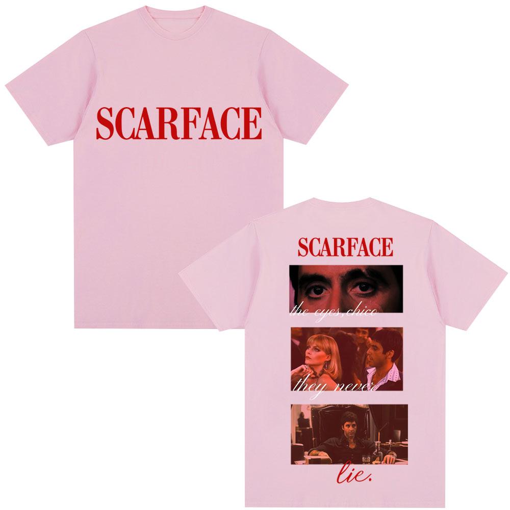 Фильм Лицо со шрамом Тони Монтана Цитаты Классическая футболка Глаза Чико Винтаж Хип-хоп Мужская Готическая футболка Свободная хлопковая Повседневная футболка