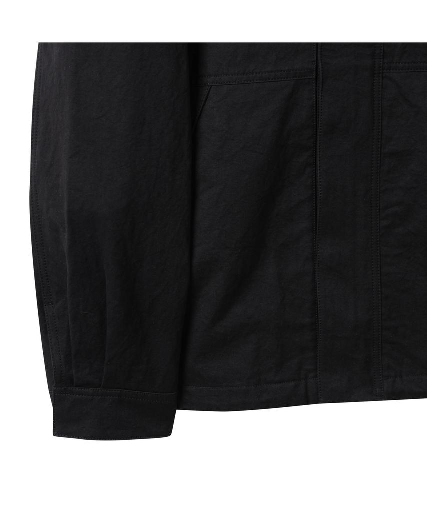 Customellow Black Creased Cotton Jacket Cwuas25212Bkx