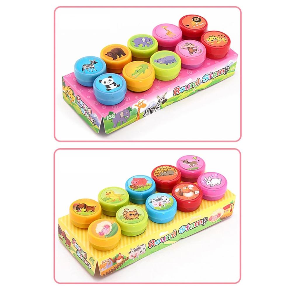 Stamper Toys DIY Panda Round Scrapbook Rubber Stamps Dinosaur Stamps Cartoon Stamp Kids Stamp