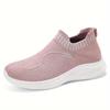 Женские дышащие кроссовки Slip On, легкие вязаные кроссовки с мягкой подошвой, удобные низкие туфли