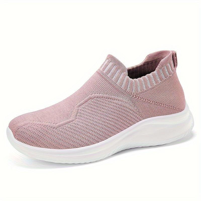 Женские дышащие кроссовки Slip On, легкие вязаные кроссовки с мягкой подошвой, удобные низкие туфли