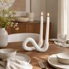 Curved Abstract Art Candlestick 3D Printed Aromatherapy Candle Base  Entryway Ornament