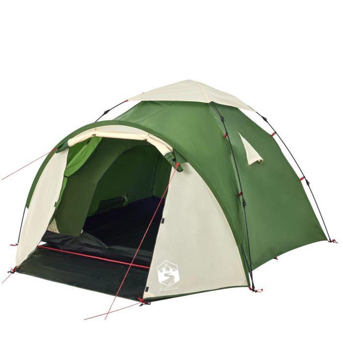 VidaXL Tente de camping à dôme 3 personnes vert libération rapide, tente, abri de camping, abri de jardin, tente de jardin, 4004226