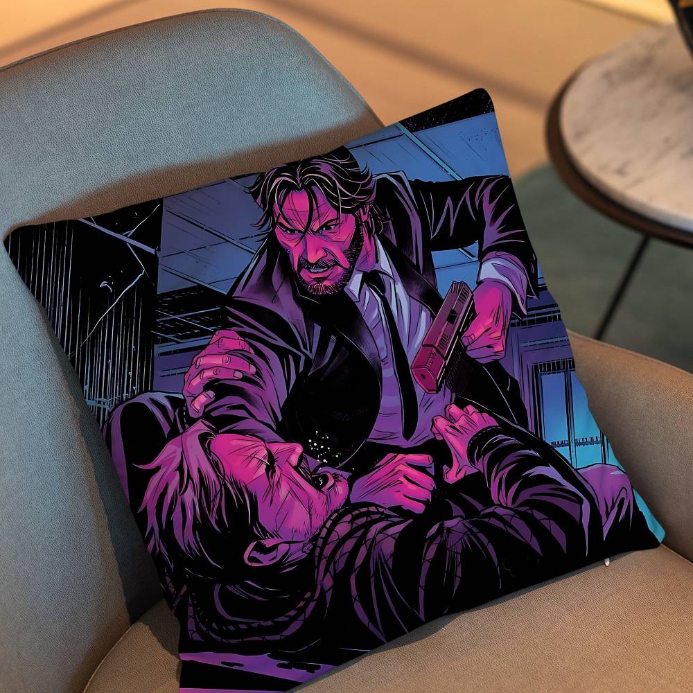 Game Assassin John Wick Pillow Cover Living Room Sofa Cushion Cover Bedroom Room Bed Pillow Cover Home Decoration