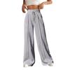Women's Fashion Solid Colour Drawstring High Waist Wide Leg Pants Casual Sweatpants