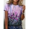 Beautiful Flower Prints Short Sleeve Tops 3D Prints O-Neck Summer Casual Women's T-shirts