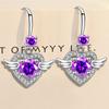 Корейская версия сережек Angel Wings средней и большой длины Серьги в форме крыльев в форме сердца Серьги из имитации серебра S925 пробы