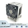 COOLSERVER R19 4U Серверный кулер для процессора 5 тепловых трубок Корпус для настольного ПК бесшумный вентилятор Для LGA2011 2066 115X Рабочая станция Компьютерный радиатор