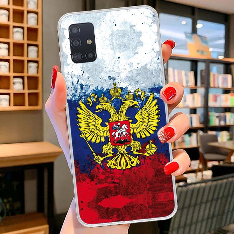 Russia Russian Flags Emblem Cover Phone Case For Samsung Galaxy A12 A22 A32 A52 A72 A02S Phone Case Note 20 Ultra 10 S10 Plus A5