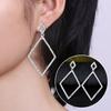 1 пара серег-гвоздиков с ромбами и стразами, преувеличенные элегантные геометрические серьги для девочек, эффектный подарок
