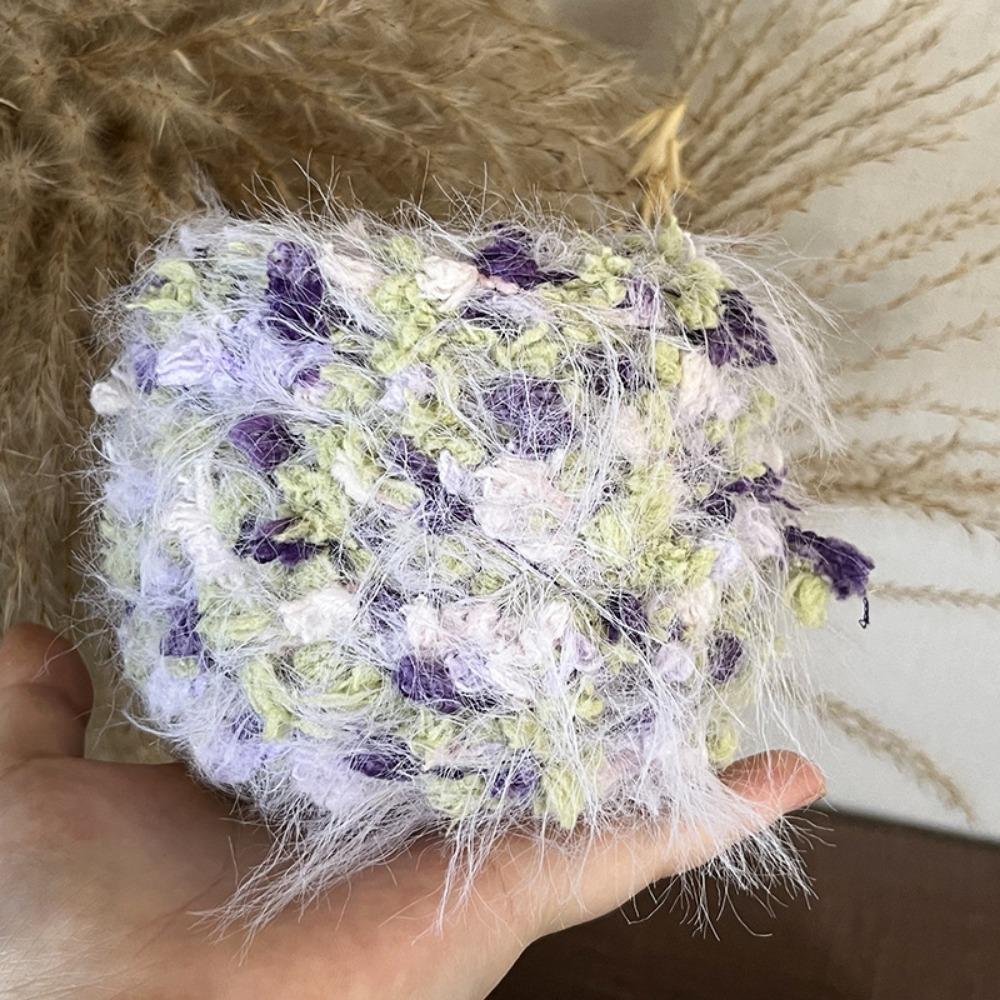 Новая 100г Пряжа Фантазийная с Цветами Разноцветная Смешанная Пряжа Ручная Вязка Крючком Тканая Нить Сумка Поделки