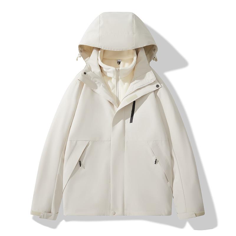 Women's 3 In 1 Hooded Waterproof Coat Winter Ski Hiking Rain Jacket Softshell Fleece Lined Raincoat Windbreaker