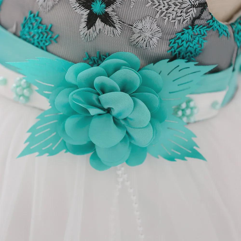 Новое детское вышитое платье принцессы: Юбка для свадебного платья с разноцветными цветами для девочек