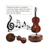 Violin music box, vintage rotatable base music box, classic realistic instrument, handmade model, birthday gift