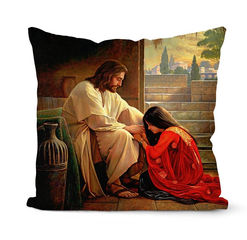 Домашний Декор Винтажный Иисус Угловая Наволочка Христианская Наволочка Домашний Диван Кресло Декор Наволочка