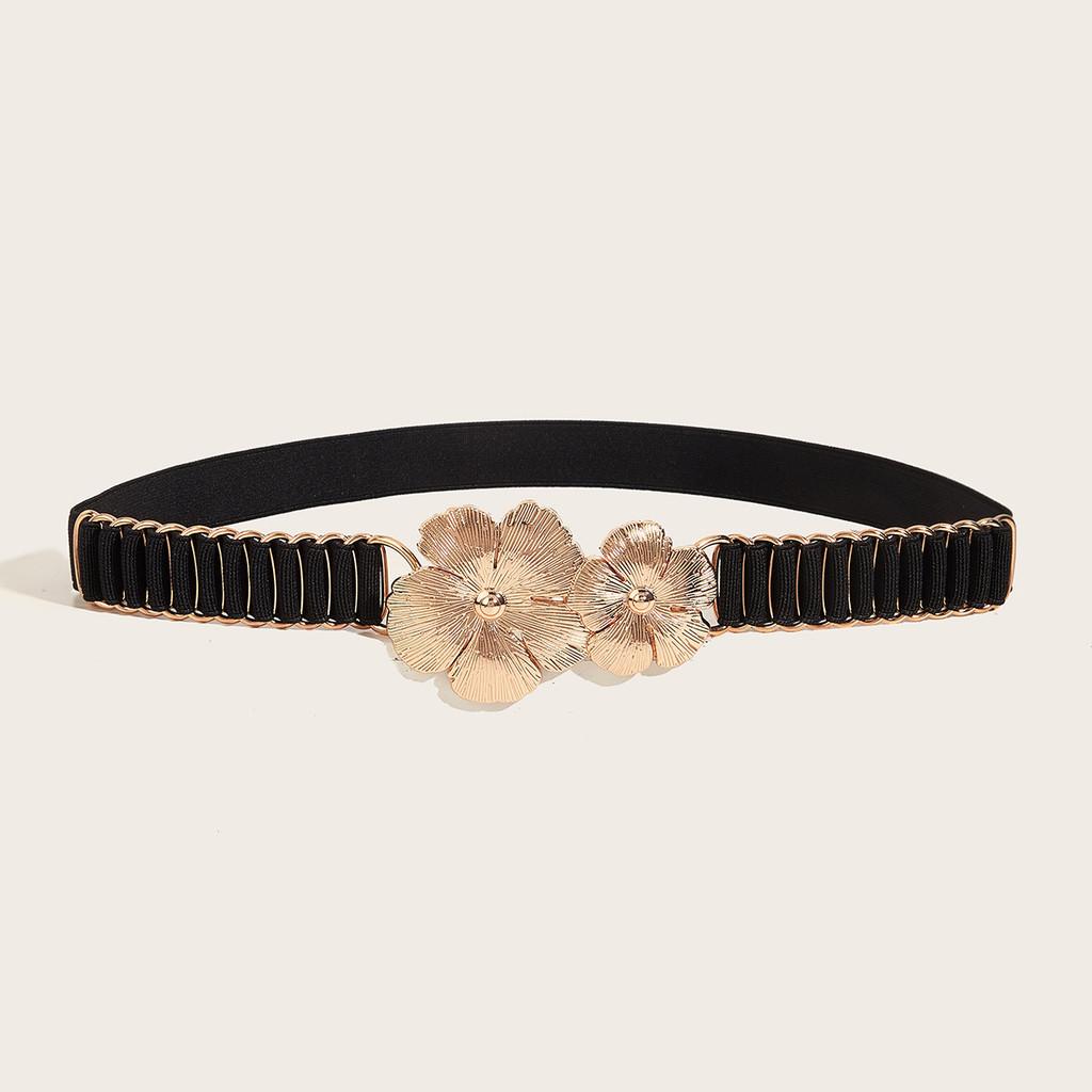 Metallic Waist Ladies Belt With Snap Button Closure For Dresses And Casual Wear