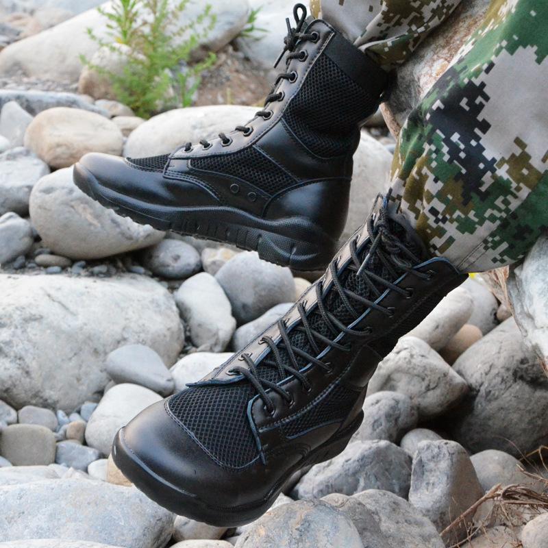 Breathable Mesh Combat Tactical Boots Outdoor Desert Boots Lightweight Comfortable Boots Walking Hiking Boots Men Shoes