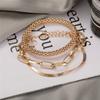 3PCS/Set Fashion Thick Chain Link Bracelets Bangles for Women Vintage Snake Chain Gold Color Bracelets Set Punk Jewelry