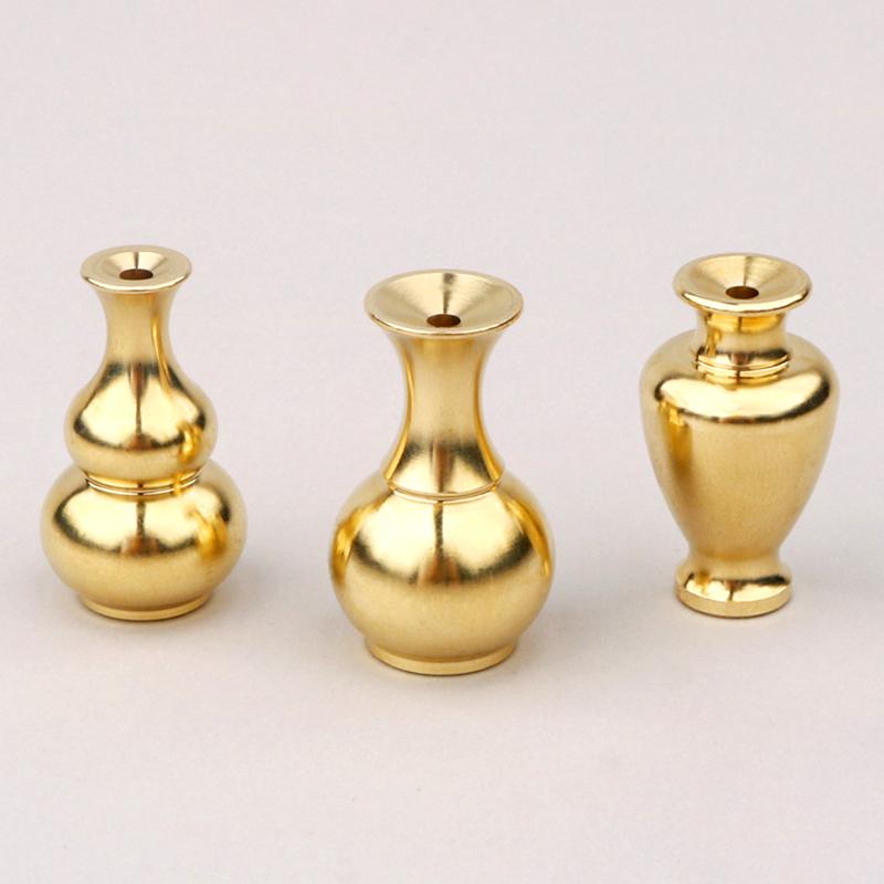 1 шт. Маленькие украшения, портативный домашний декор, чайная церемония, латунная ваза, буддийские принадлежности, мини-тыква, держатель для благовоний, ароматерапевтическая печь