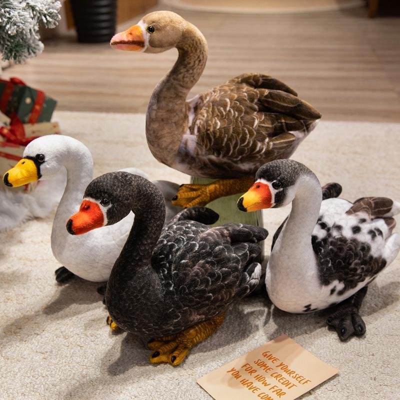 Lifelike Swan Plush Swan Toys Doll Pillow Kawaii Soft Simulation Swan Duck Swan Cute Goose Stuffed Animal Kids Gift Home Decor
