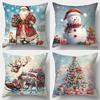 Home Decor Christmas Festive Prints Pillow Covers Pattern Cushion Cover Suitable For Sofa Bedroom Car Pillow Cover