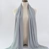 Women's Solid Color Pearl Chiffon Bubble Scarf, Long Silk Headscarf, 70x180cm, Middle Eastern Style