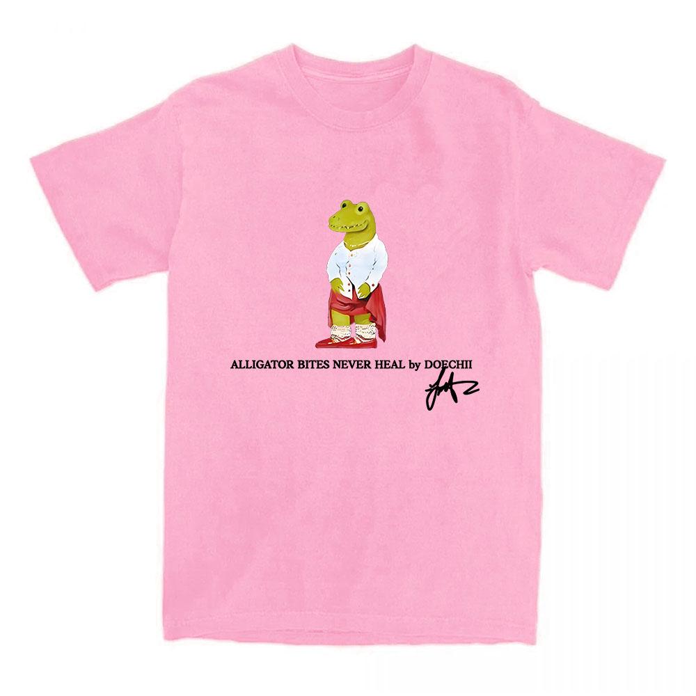 DOECHII Футболка с аллигатором Хлопок Короткий рукав Мода Женские футболки Унисекс Хип-хоп Уличная одежда Повседневная Футболка с круглым вырезом Мягкая Женская футболка