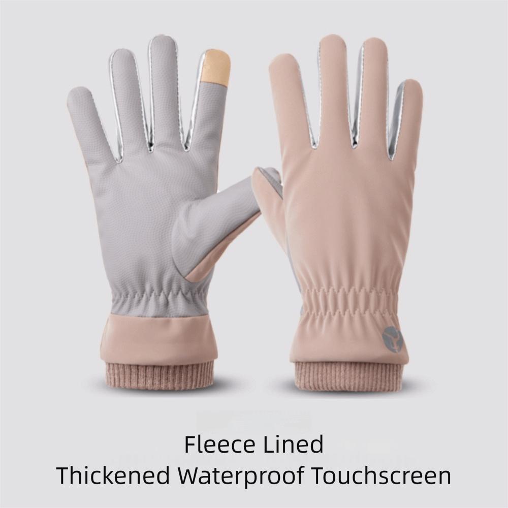 Fashion Warm Snowboard Gloves Waterproof Thickening Touch Screen Gloves Full Fingers Velvet Gloves Women Men