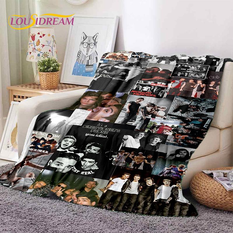 2025 Rock-One Direction Combinatio 1D Star Soft Blanket, Soft Throw Blanket для дома, спальни, кровати, дивана, пикника, дорожного чехла, подарка