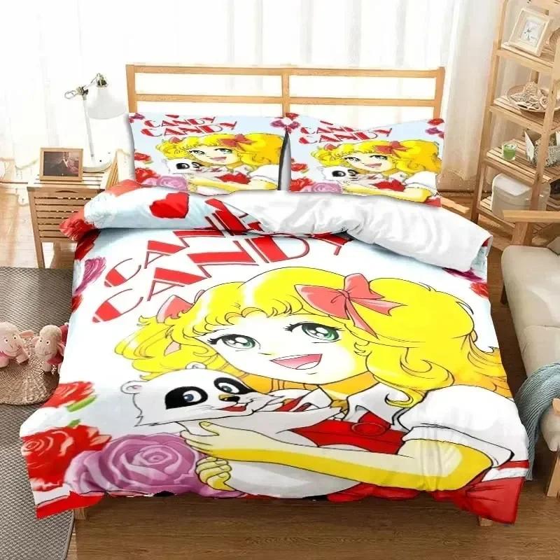 Manga Candy Candy Bedding Set Duvet Cover Bed Set Quilt Cover Pillowcase Comforter King Queen Size Boys Adult Bedding Set