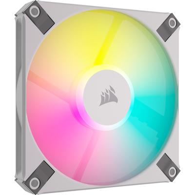 Corsair Вентилятор AF SLIM AF120 RGB 120 мм x 15 мм с гидродинамическим подшипником и ШИМ-подсветкой, RGB, серия CORE, SLIM, [белый] [2 шт./Включая подсветку] CO-9050163-WW
