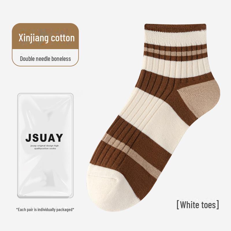 Женские короткие носки на весну и лето - мягкий хлопок с двойной вязкой Майяра, модный универсальный стиль.