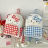 Hello Kitty Cartoon Pu School Backpack With Plush Material And Spliced Pattern Design