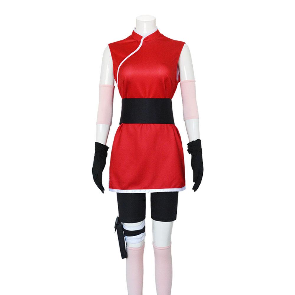 Sakura Haruno Cosplay Costume Shippuden Ninja Outfit for Halloween Party Stage Performance