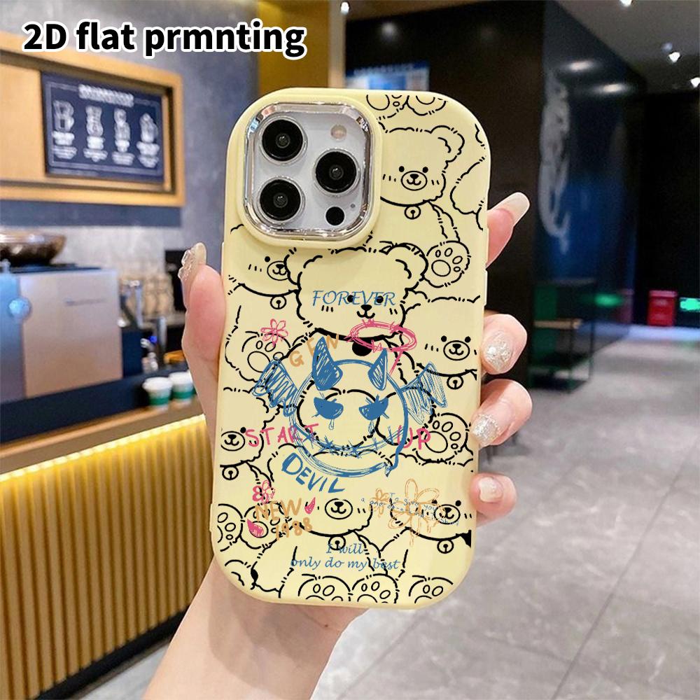 Phone Case: 2D flat design suitable for iPhone 18 17 16 15 14 13 Pro protective case, couple style, demon graffiti, Christmas and Halloween gifts