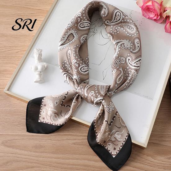Work Scarf Silky Paisley Printing Smooth Texture Wrinkle-Resistant Windproof Breathable Fabric Imitation Silk Commuting Business Layering Neck