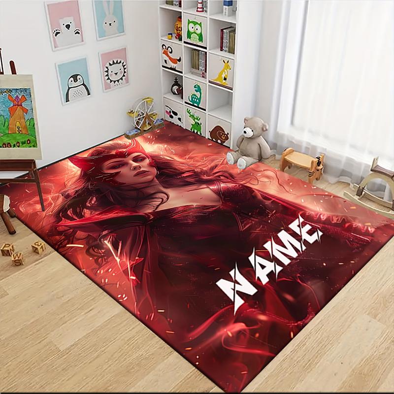 Custom Name Superhero Comic Collage Carpet Rug Customizable Soft Washable Anti-Slip Home Living Room Sofa Mats Personalized Rug. 090914