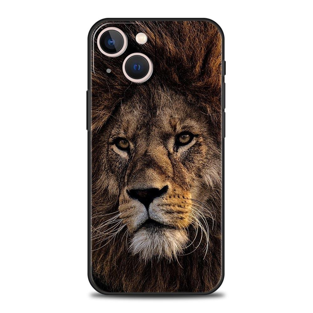 Чехол для телефона с изображением животных из Короля Льва для iPhone 17 16 15 Pro Max 11 12 13 14 7 8 Plus SE 2020 X XR XS, мягкий черный