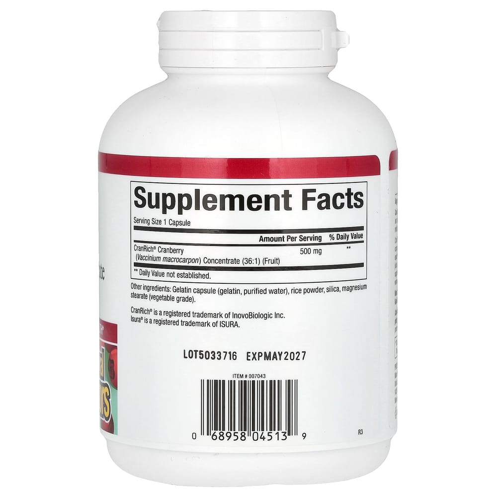 Natural Factors Клюквенный концентрат CranRich Super Strength в капсулах по 500 мг, 180 шт.
